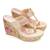 Multicolor embroidered wedges