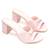 Pink solid block heels