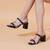Black solid block heels