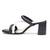 Black solid block heels