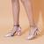 Pink printed block heels