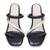 Black solid block heels
