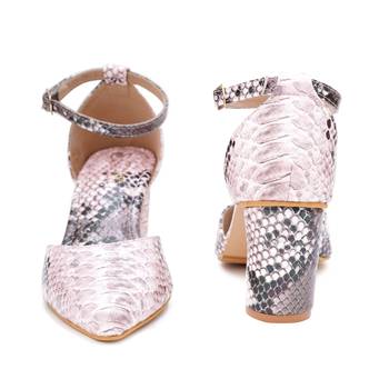 Pink printed block heels 3