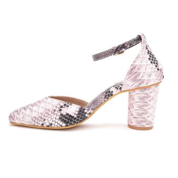 Pink printed block heels 4