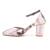 Pink printed block heels