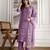 Purple Roman Chanderi Embroidery Kurta Pant with Dupatta Set
