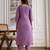 Purple Roman Chanderi Embroidery Kurta Pant with Dupatta Set