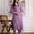 Purple Roman Chanderi Embroidery Kurta Pant with Dupatta Set
