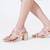 Multicolor peral embroidered leather block heels