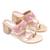 Multicolor peral embroidered leather block heels
