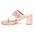 Multicolor peral embroidered leather block heels