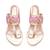 Multicolor peral embroidered leather block heels