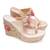 Multicolor embellished leather wedges