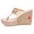 Multicolor embellished leather wedges
