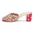 Red mirror embroidered leather heels