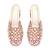 Red mirror embroidered leather heels