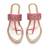Pink floral embroidered leather wedges