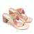 Multicolor embroidered leather  heels