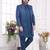 Men's teal green  3 peice jacket set with imported jaquard silk and faux satin