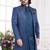 Men's teal green  3 peice jacket set with imported jaquard silk and faux satin