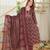 Cotton cambric semi-anarkali printed kurti-pant-dupatta  set