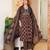 Cotton cambric semi-anarkali printed kurti-pant-dupatta  set