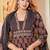 Cotton cambric semi-anarkali printed kurti-pant-dupatta  set
