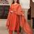 Cotton cambric semi-anarkali printed kurti-pant-dupatta  set