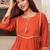 Cotton cambric semi-anarkali printed kurti-pant-dupatta  set