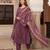 Cotton cambric semi-anarkali printed kurti-pant-dupatta  set