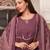 Cotton cambric semi-anarkali printed kurti-pant-dupatta  set