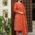 Cotton cambric semi-anarkali printed kurti-pant-dupatta  set