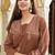 Cotton cambric semi-anarkali printed kurti-pant-dupatta  set