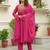 Cotton cambric semi-anarkali dyed  kurti-pant-dupatta  set