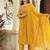 Cotton cambric semi-anarkali dyed  kurti-pant-dupatta  set