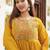 Cotton cambric semi-anarkali dyed  kurti-pant-dupatta  set