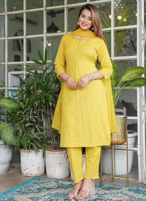 cotton flex straight  kurti-pant-dupatta set 3