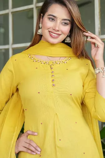 cotton flex straight  kurti-pant-dupatta set