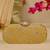 Yellow floral embroidered clutch