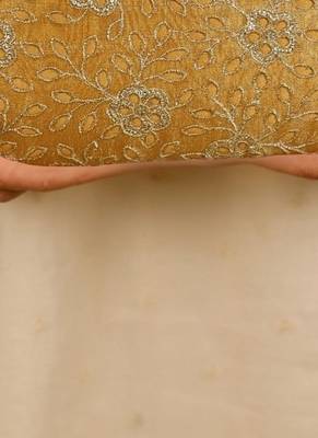 Yellow floral embroidered clutch 4