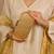Yellow floral embroidered clutch