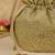 Green floral embroidered potli bag