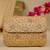 Gold floral embroidered clutch