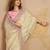 Beige Satin Sequin Embroidery Coding Work Saree with Unstitched Net Blouse 