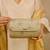 Gold floral embroidered clutch
