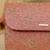 Pink floral embroidered clutch