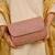 Pink floral embroidered clutch