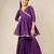 Purple mulmul angrakha suit set -set of 3