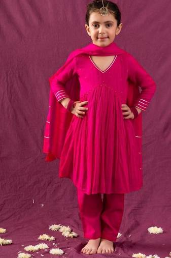Rani mulmul anarkali suit set -set of 3