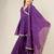 Purple mulmul angrakha suit set -set of 3